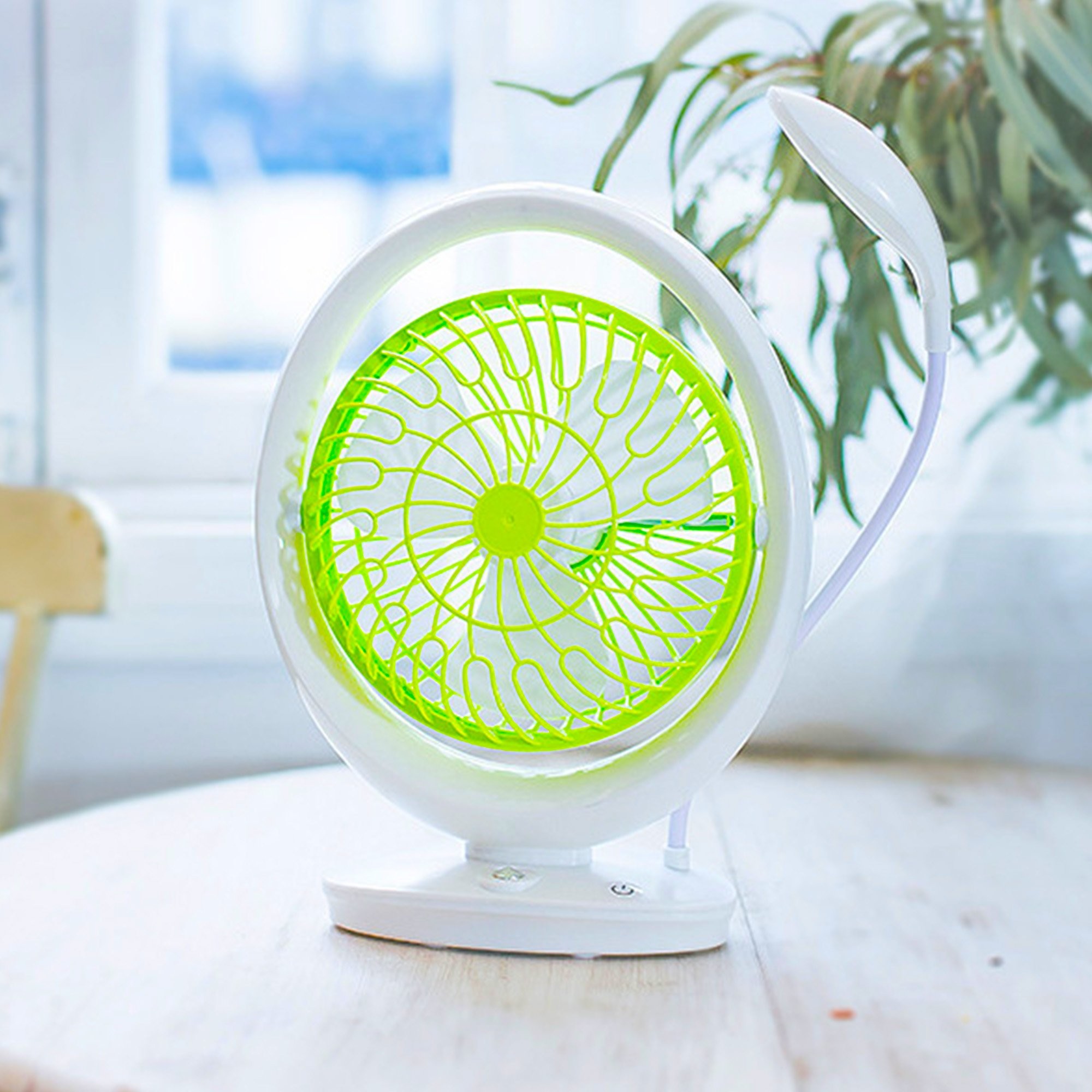 Rechargeable Table Fan with LED Light JR 2018 onide.lk