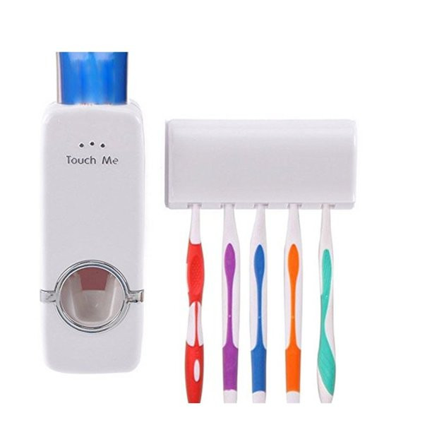 Automatic Toothpaste Dispenser with Toothbrush Holder Auramart.lk